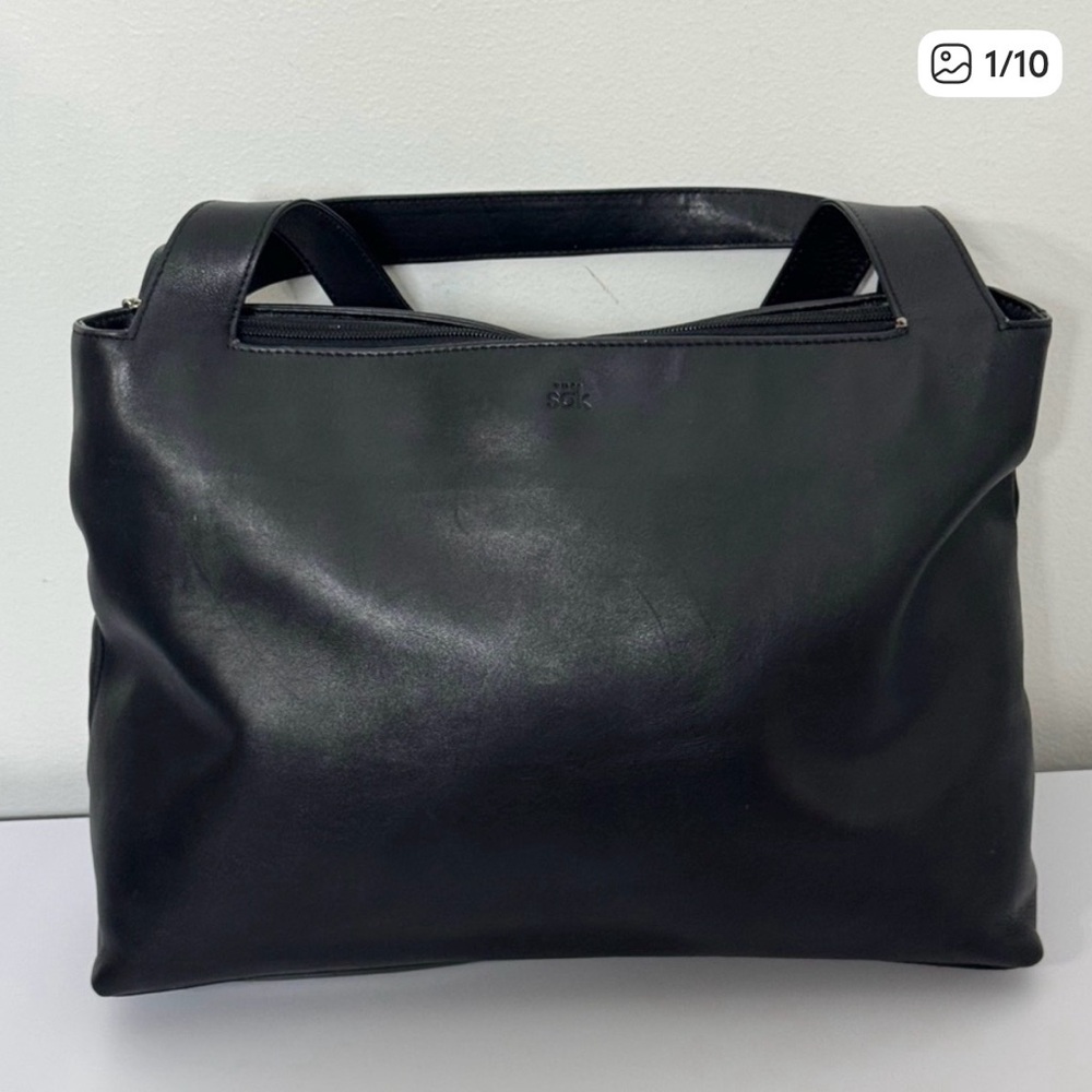 The Sak Black Leather Tote Bag